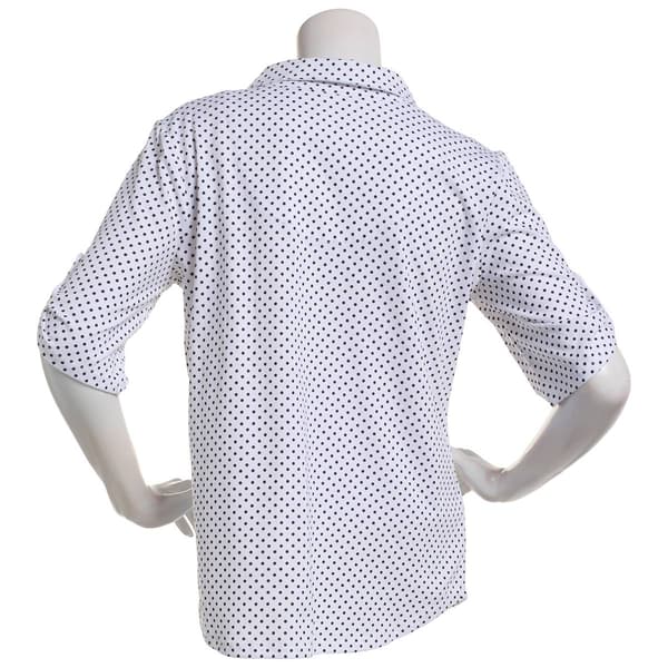 Womens Emily Daniels Short Sleeve One Pocket Dots Blouse