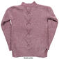 Girls &#40;7-16&#41; Pink Rose Shiny Chenille Sweater w/ Lace Up Back - image 2