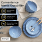 Sango Frill Reactive 12pc. Blue Stoneware Dinnerware Set - image 4