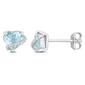 Sterling Silver Blue Topaz & Diamond Accent Heart Stud Earrings - image 1