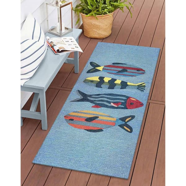 Liora Manne Frontporch Fishes Rectangular Runner