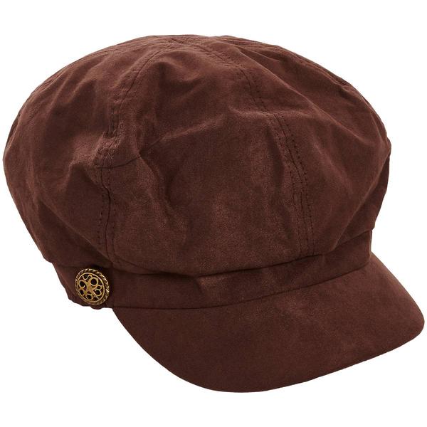 Womens Madd Hatter Solid Faux Suede Newsboy Hat - image 