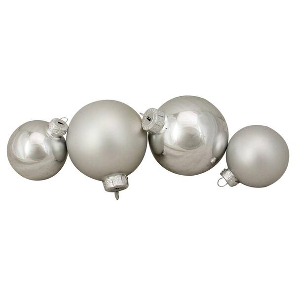 Northlight Seasonal 96ct Silver Shiny and Matte Glass Ornaments - image 
