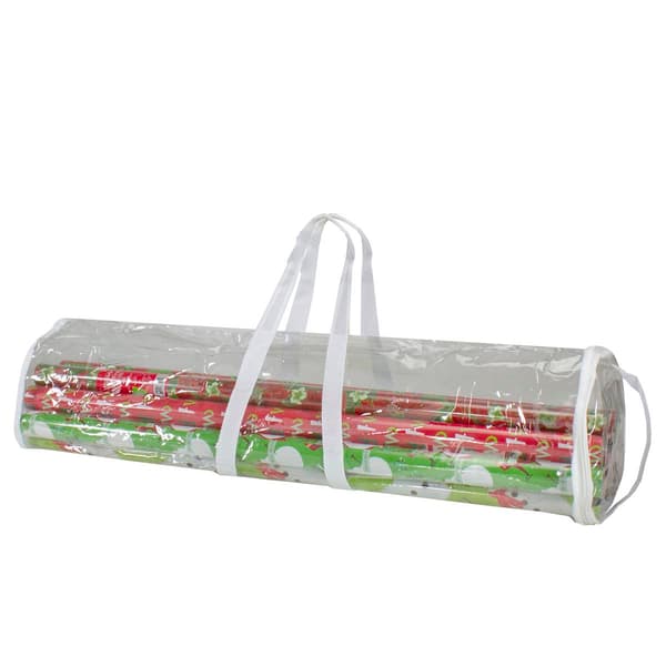 Northlight Seasonal Transparent Christmas Gift Wrap Organizer Bag - image 