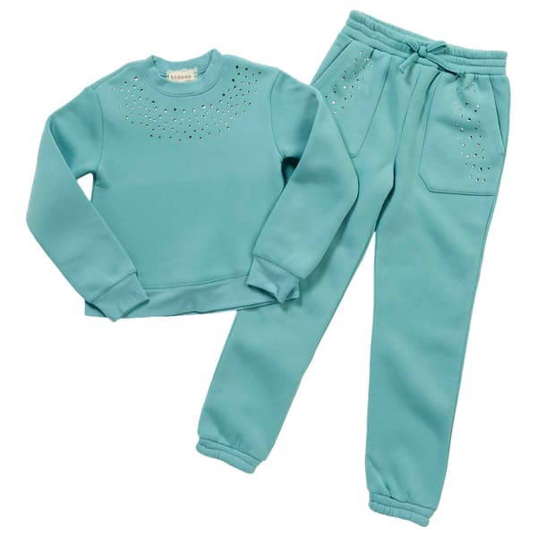 Girls &#40;7-12&#41; BTween&#40;R&#41; Fleece Joggers Set w/ Rhinestones - image 