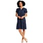 Womens Nautica Chambray Puffed Sleeve Tiered A-Line Dress - image 1