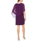 Womens MSK Solid Sheer Rose Bead Trim Shift Dress with Capelet - image 3