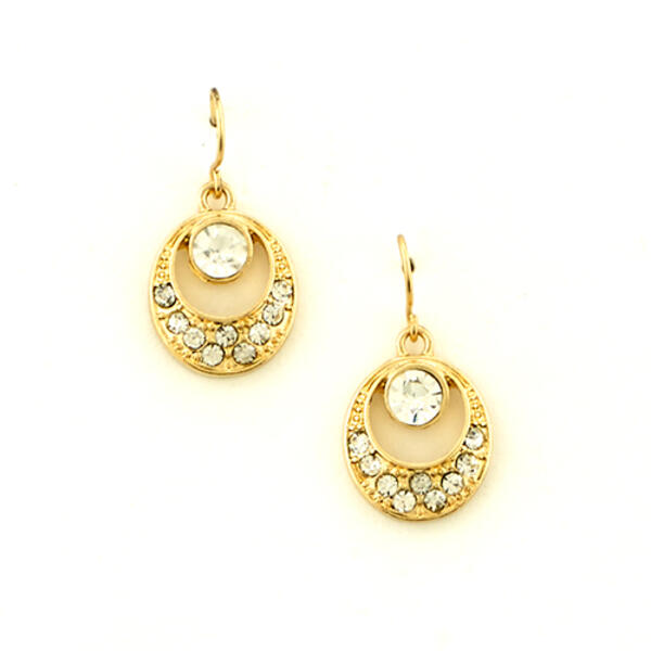 Freedom Nickel Free Crystal In Gold Drop Earrings - image 