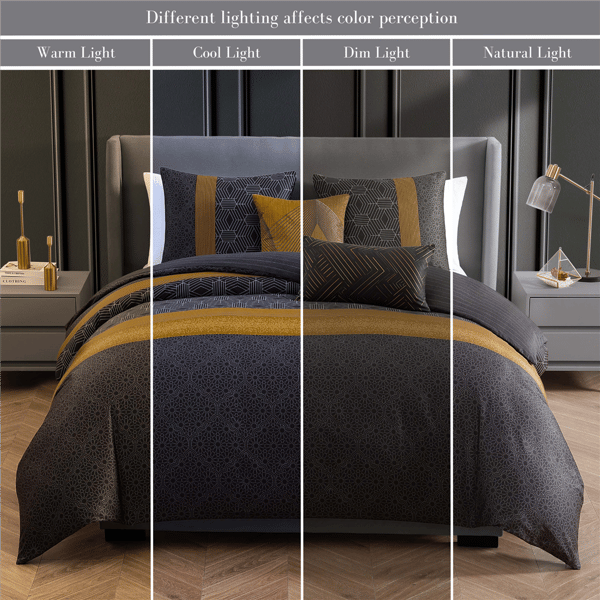 Bebejan® Golden Hex Cotton Sateen 5pc. Reversible Comforter Set