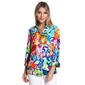 Womens Ali Miles 3/4 Sleeve Floral Button Front Jacket - image 1
