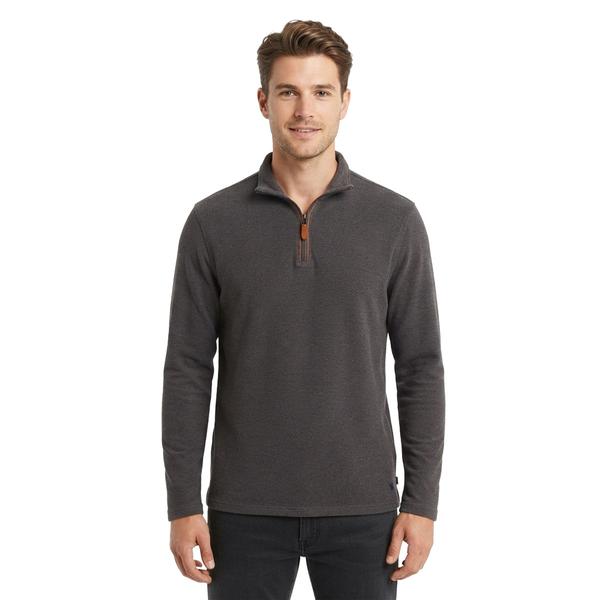 Mens LANDS END(R) Upland Brushed Pique 1/4 Zip Sweater - image 