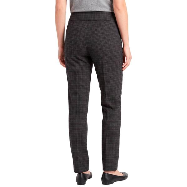 Womens Briggs Mid Rise Plaid Straight Leg Pleated Pants