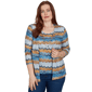 Womens Alfred Dunner Tuscany Two In One Abstract Stripe Blouse - image 1