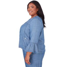 Plus Size Alfred Dunner Blue Bayou Textured Jacket