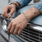 Mens Iron Saints 6mm Figaro Link Silver-Tone Bracelet - image 4
