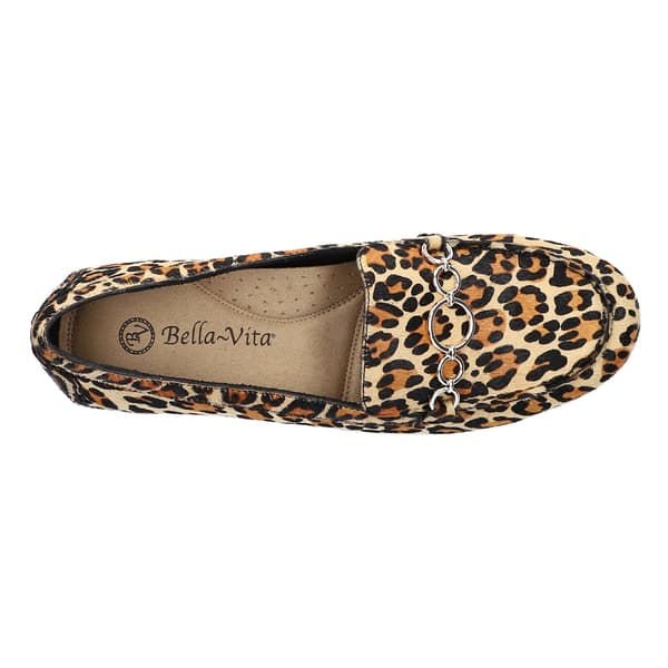 Womens Bella Vita Elizabeth Ornamented Leopard Comfort Loafers