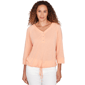 Womens Heart''s of Palm All Sun And Games Solid Poly Slub 3/4 Sle - image 1