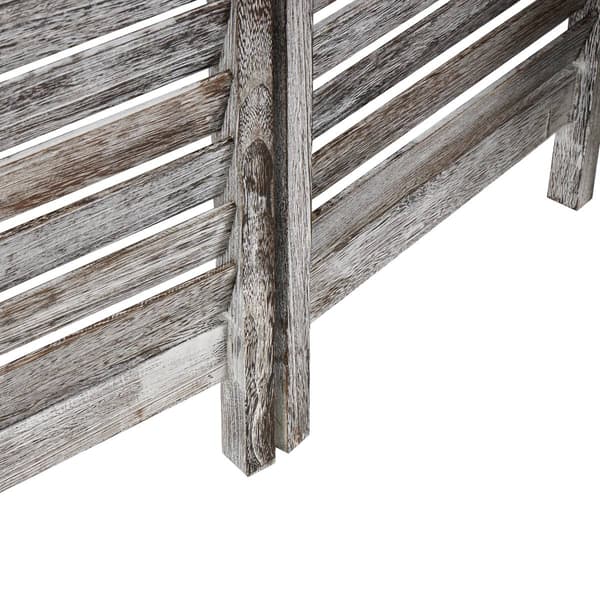 9th & Pike® Rustic White Wood Room Divider Screen