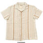Young Mens VSTR Short Sleeve Crochet Textured Button Down Shirt - image 2