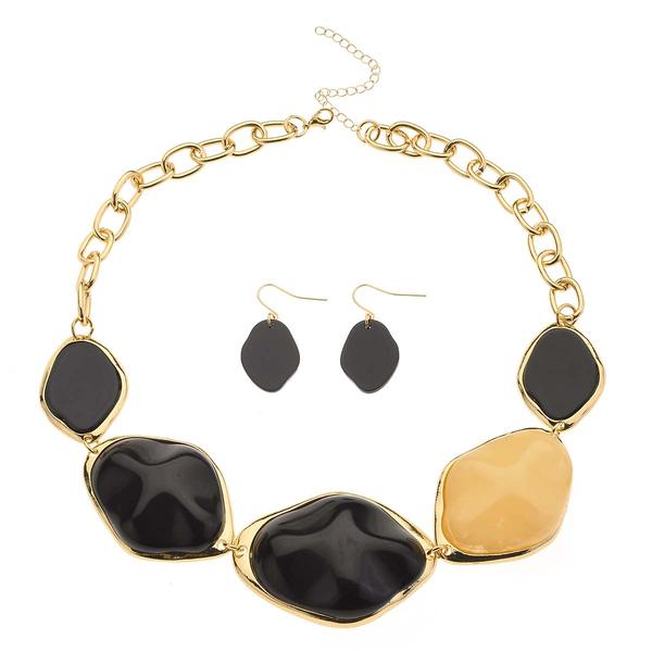 Ashley Cooper(tm) Necklace w/ Statement Stones & Dangle Earring Set - image 