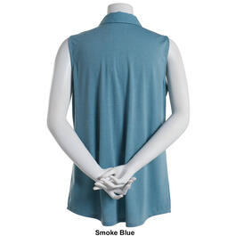 Petite Architect&#174; Sleeveless Point Collar Solid Blouse