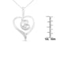 Espira 10kt. White Gold Swirl Diamond Heart Necklace - image 3