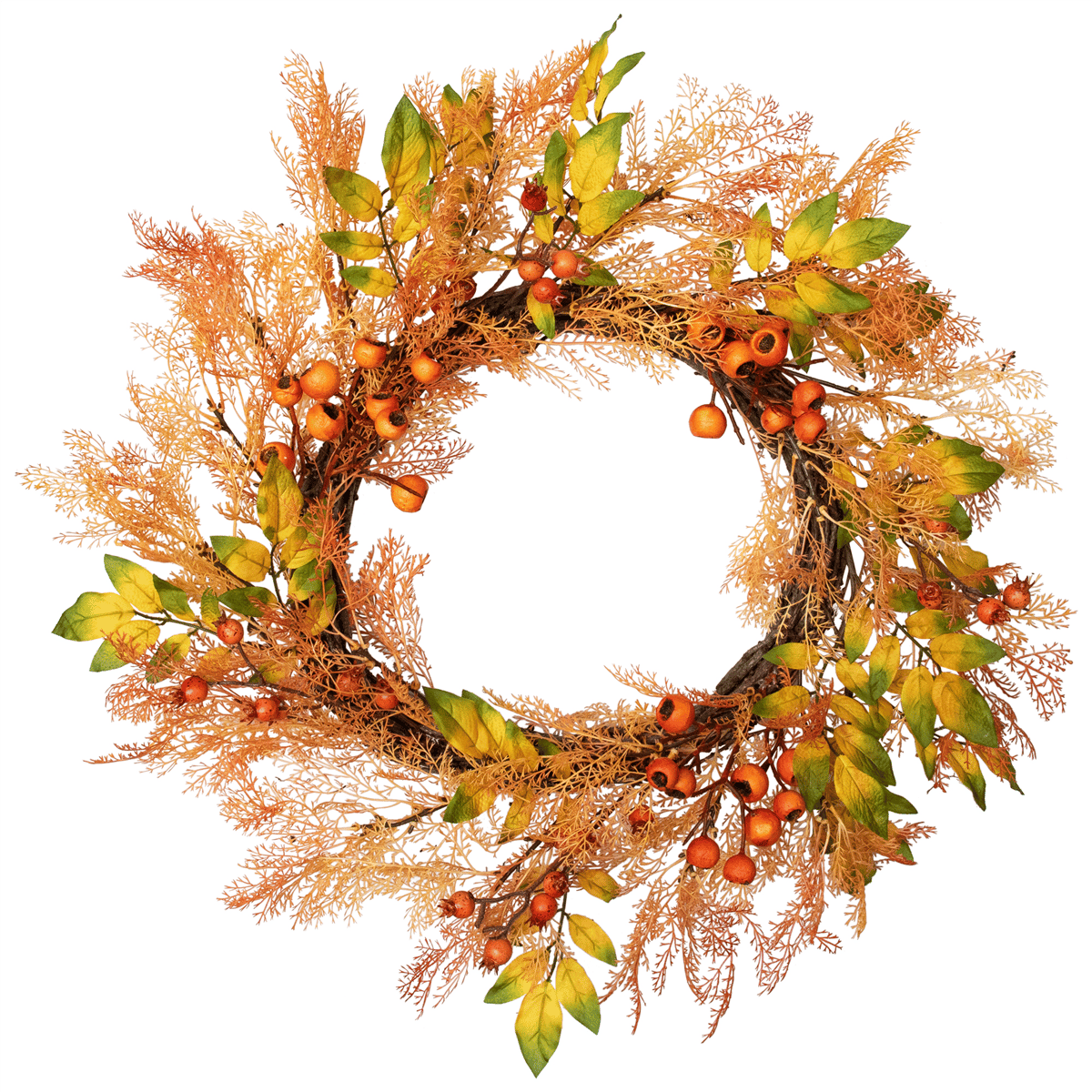 Open Video Modal for Northlight 24in. Berry, Caspia, &amp; Leaves Fall Harvest Wreath