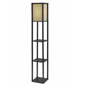 HomeRoots 63in. Black & White Solid Wood Column Floor Lamp - image 2