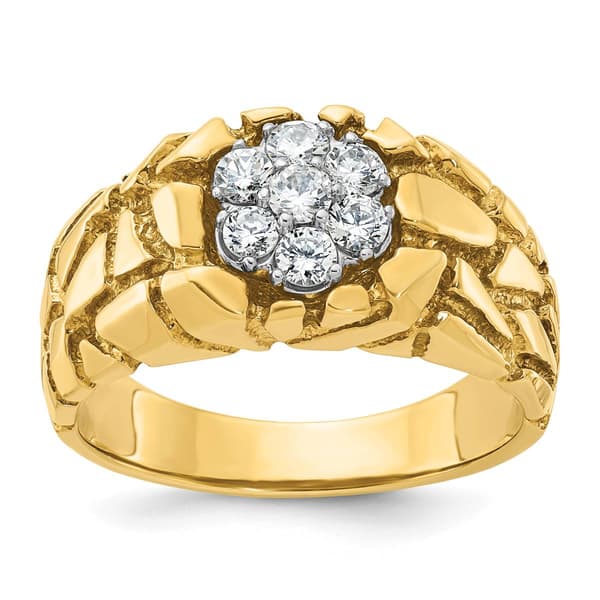 Mens Gentlemens Classics(tm) 14kt. Two Tone Diamond Nugget Ring - image 