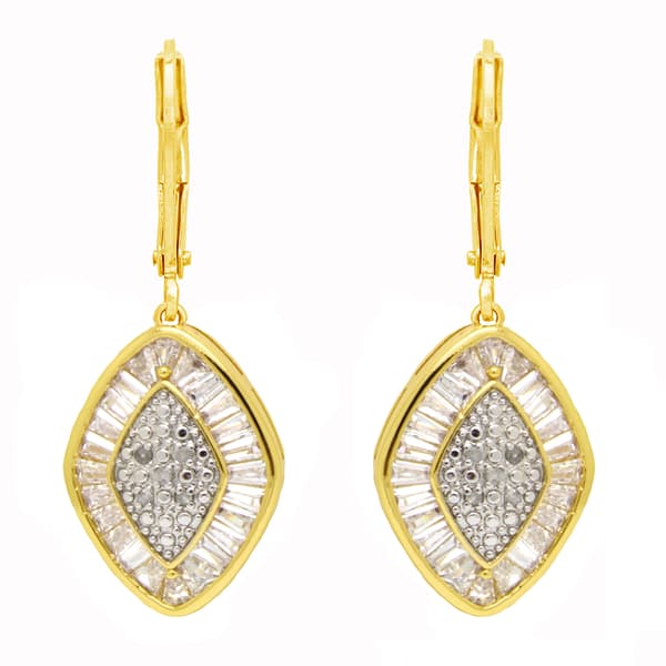 Gianni Argento Diamond & Cubic Zirconia Dangle Earrings - image 