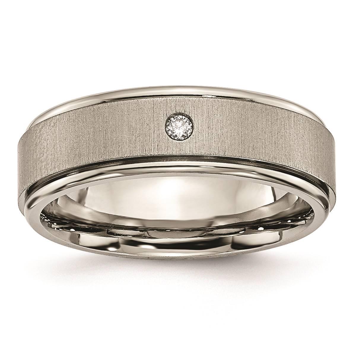 Mens Gentlemens Classics™ Titanium Rounded Edge Diamond...