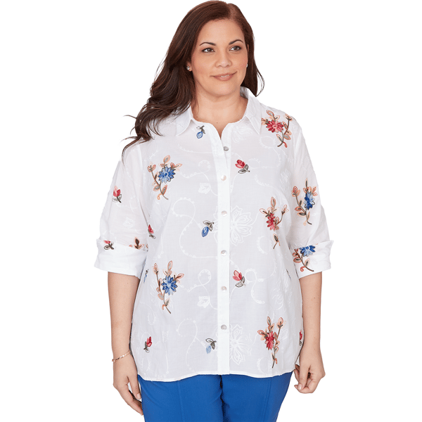 Plus Size Alfred Dunner The Royal Treatment Embroidered Flower C - image 