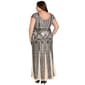 Plus Size R&M Richards Cap Sleeve V Neck Two-Tone Beaded Gown - image 2