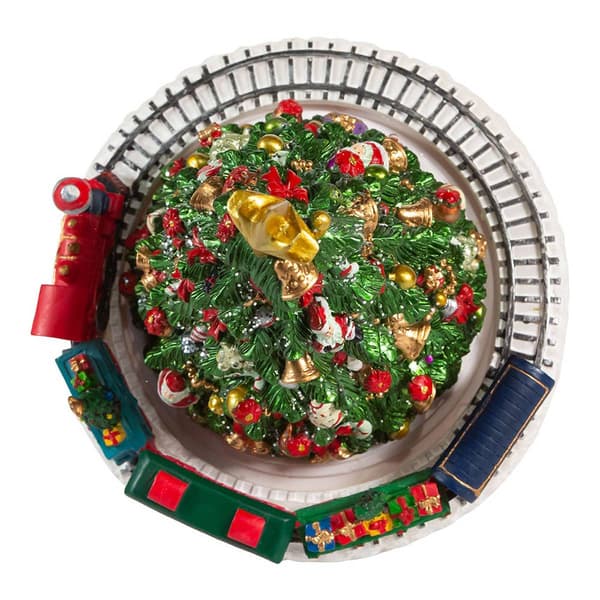 Kurt Adler 6in. Christmas Tree w/ Revolving Train Music Box