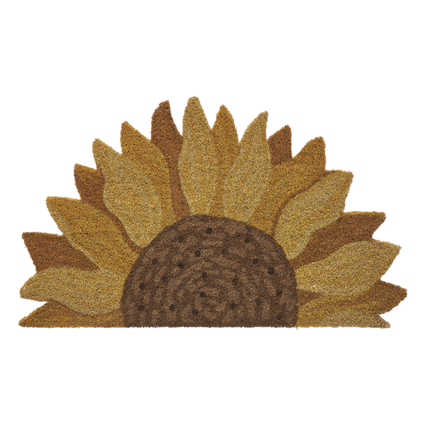 VCNY Home Sunflower Half-Circle Outdoor Coir Doormat
