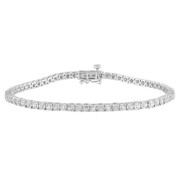 Nova Star(R) 1/10ctw. Lab Grown Diamond Silver Tennis Bracelet - image 