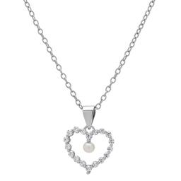 Sterling Silver Pearl Heart Pendant