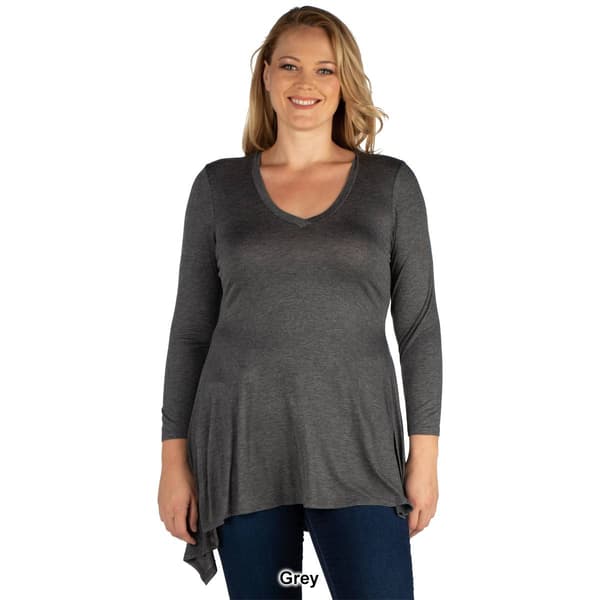 Plus Size 24/7 Comfort Apparel Split Hemline Tunic