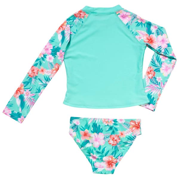 Girls (7-16) Breaking Waves 2pc. Rashguard Swim Set