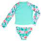 Girls (7-16) Breaking Waves 2pc. Rashguard Swim Set - image 3