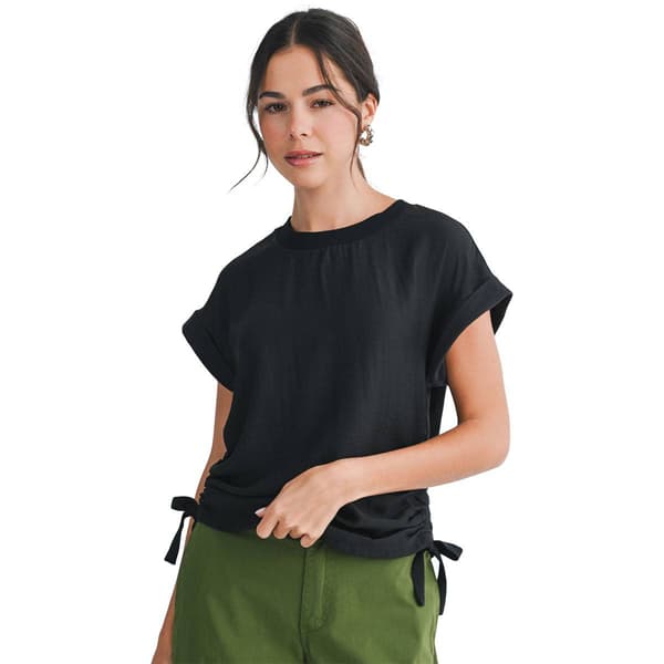Womens CITY BLUES Cropped Drawstring Tee - image 