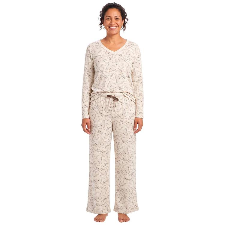Womens Poppy & Clay Long Sleeve Butterfly Pajama Set