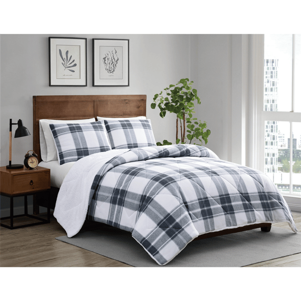 Cannon Cozy Teddy Plaid 3pc. Comforter Set