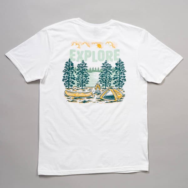 Mens Explore Short Sleeve Tee - White