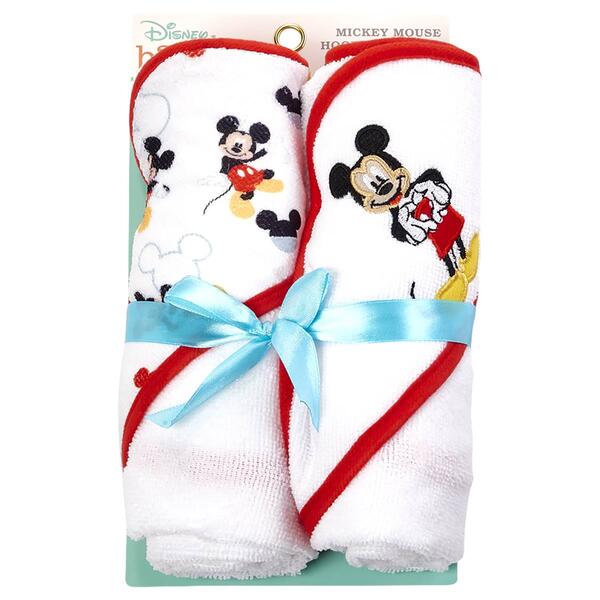 Disney 2pk. Mickey Rolled Hooded Towels - image 