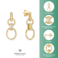 Brilliant Grown Gold-Plated Lab-Grown Diamond Link Drop Earrings - image 4
