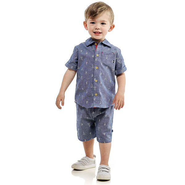 Baby Boy &#40;12-24M&#41; Nautica Woven Button Top & Shorts Set - image 