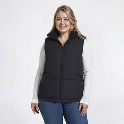 Juniors Plus Jolie & Joy Reversible Sherpa To Solid Puffer Vest
