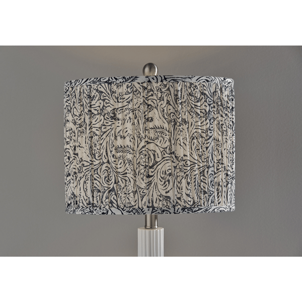 Adesso Ambrose Large Table Lamp with Pleated Navy/White Shade