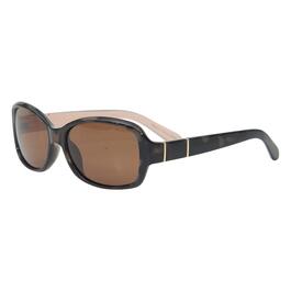 Womens Surf n Sand Polarized Rectangle Sunglasses-Tortoise/Brown